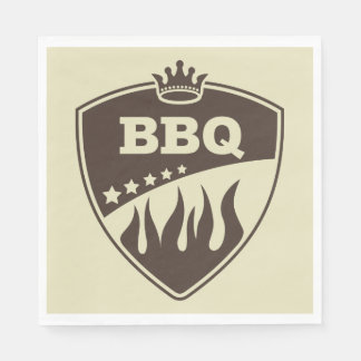 Serviette En Papier BBQ Barbeque Badge Logo Emblem