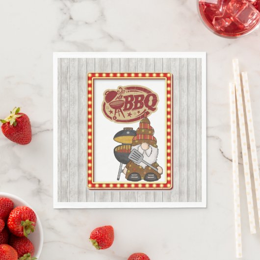 Serviette En Papier BBQ rustique (En situation)