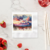 Serviette En Papier BC Rockies Sunset,  (En situation)