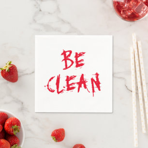 Serviette En Papier Be Clean rouge vampire sang typographie Halloween