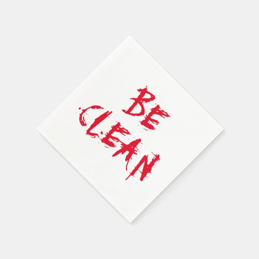 Serviette En Papier Be Clean rouge vampire sang typographie Halloween (Coin)