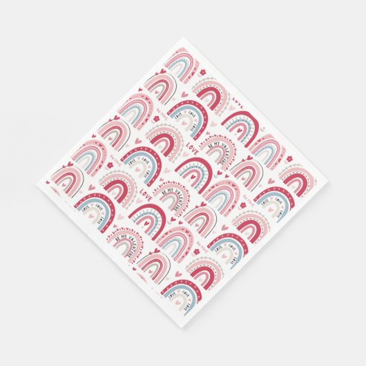Serviette En Papier Be My Valentines Day Rainbow (Coin)