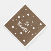 Serviette En Papier Be Thankful-Thanksgiving citation papier brun serv (Coin)