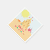 Serviette En Papier Beach Anniversaire fête et château (Coin)