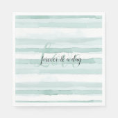 Serviette En Papier Beach Aqua Mint Stripes Mariage (Devant)