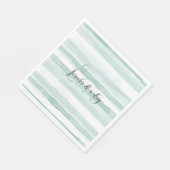 Serviette En Papier Beach Aqua Mint Stripes Mariage (Coin)