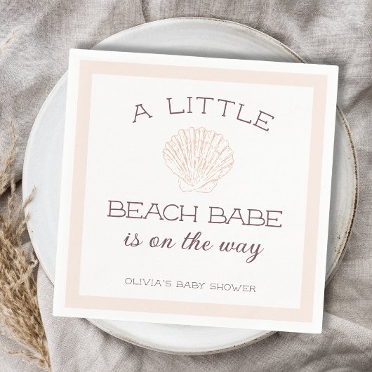 Serviette En Papier Beach Babe Seashell Baby shower d'été fille