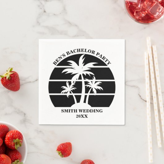 Serviette En Papier Beach Bachelor Party Island Mariage personnalisé (En situation)