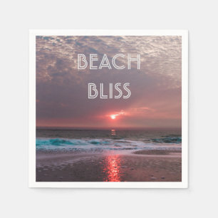 Serviette En Papier Beach Bliss Tropical Paradise Sunset Editable