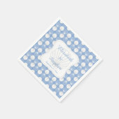 Serviette En Papier Beach Clamshells Seashells Noms Mariage (Coin)