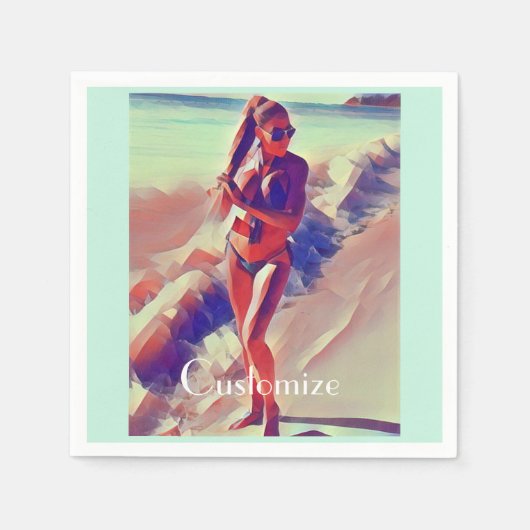 Serviette En Papier Beach Girl Thunder_Cove (Devant)