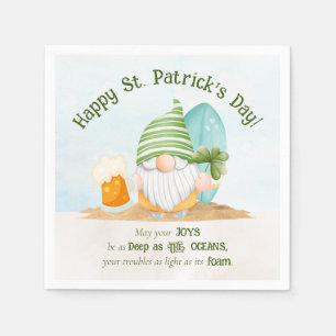 Serviette En Papier Beach Gnome St Patrick's Day Paper Napkin