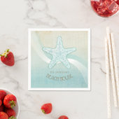 Serviette En Papier Beach House Starfish Aqua Blue ID623 (En situation)