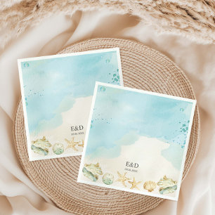Serviette En Papier Beach Ocean Destination Mariage Mariage Naissance