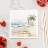 Serviette En Papier Beach Ocean Palm Tree Mariage (En situation)