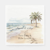 Serviette En Papier Beach Ocean Palm Tree Mariage (Devant)
