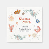 Serviette En Papier Beach Ocean She's a Catch Bridal Shower (Devant)