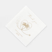 Serviette En Papier Beach Palm Mariage Destination Merci (Coin)