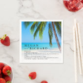 Serviette En Papier Beach Palm Tree Fun Facts Mariage Réception (En situation)