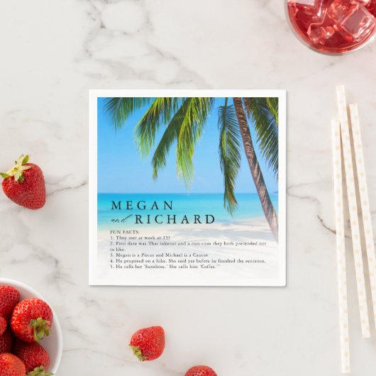 Serviette En Papier Beach Palm Tree Fun Facts Mariage Réception (En situation)