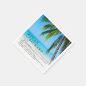 Serviette En Papier Beach Palm Tree Fun Facts Mariage Réception (Coin)