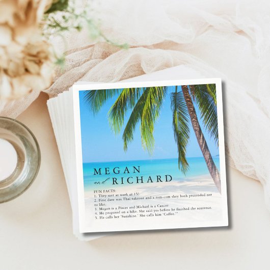 Serviette En Papier Beach Palm Tree Fun Facts Mariage Réception