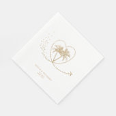 Serviette En Papier Beach Palm Tree Gold Destination Tropical Mariage (Coin)
