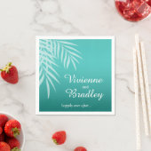 Serviette En Papier Beach Palm Tree Silhouette Cocktail | eau (En situation)