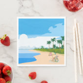 Serviette En Papier Beach Party (En situation)
