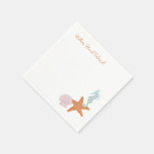 Serviette En Papier Beach Pastel Drawings Serviettes de cocktail (Coin)