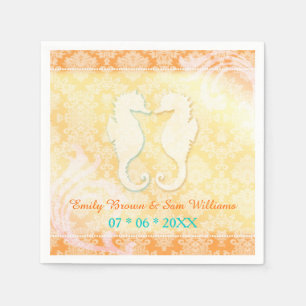 Serviette En Papier Beach Romance Mariage SeaHorse Pair