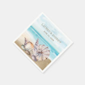 Serviette En Papier Beach Seashell | Mariage nautique de l'île tropica (Coin)