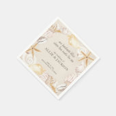 Serviette En Papier Beach Seashells Sand Love Sea Mariage (Coin)
