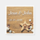Serviette En Papier Beach Shells Mariage personnalisé (Devant)