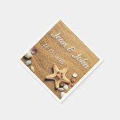 Serviette En Papier Beach Shells Mariage personnalisé (Coin)