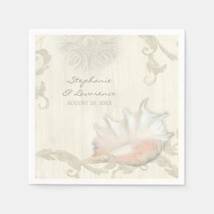 Serviette En Papier Beach Shells Seashells Fête des mariées Mariage