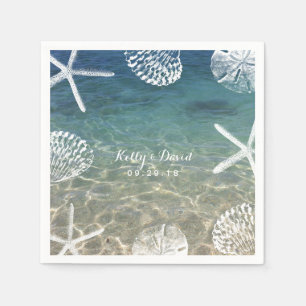 Serviette En Papier Beach Shore Starfish & Seashells Mariage tropical