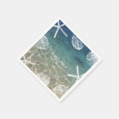 Serviette En Papier Beach Shore Starfish & Seashells Mariage tropical (Coin)
