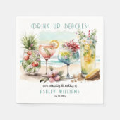 Serviette En Papier Beach Tropical Cocktails à thème Anniversaire (Devant)