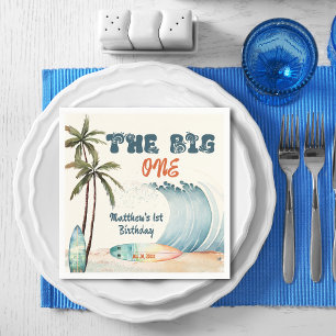 Serviette En Papier Beach Wave Surf The Big One Birthday Party