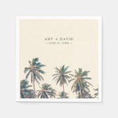 Serviette En Papier Beach Wedding Reception Palm Tree Personalized (Devant)