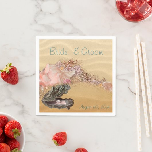 Serviette En Papier Beach Wedding Sandy Shore (En situation)