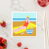 Serviette En Papier Beachy Keen - Jaune (En situation)