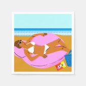 Serviette En Papier Beachy Keen - rose (Devant)