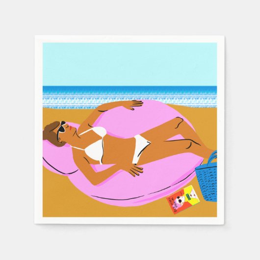 Serviette En Papier Beachy Keen - rose (Devant)