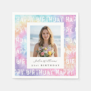 Serviette en papier Beachy Rainbow pour les 21 ans