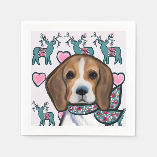 Serviette En Papier Beagle (Devant)