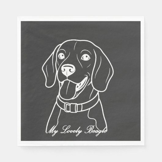 Serviette En Papier Beagle adorable (Devant)