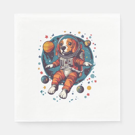 Serviette En Papier Beagle astronaute - Space Explorer Chien (Devant)