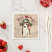 Serviette En Papier Beagle Casquette pirate (En situation)
